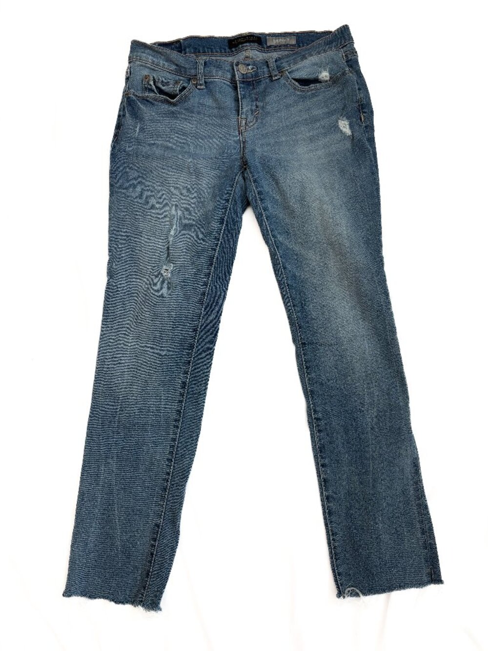 Aeropostale Mid Rise Skinny Jeans Size 8 Short Distressed Raw Hem